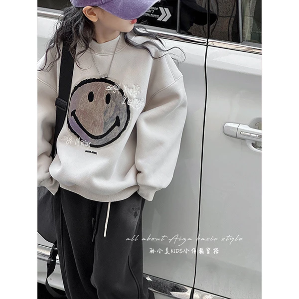 K25501女童冬装卫衣儿童加绒加厚2025秋冬新款大童韩版洋气保暖潮