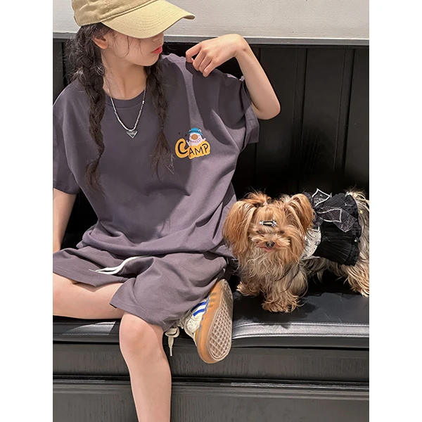 K24060韩国童装女童休闲套装儿童运动两件套短袖衣服2025新款时髦