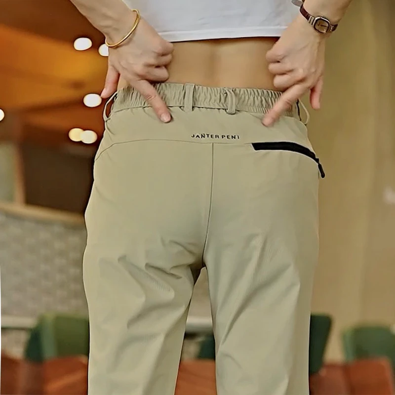 夏季薄款休闲裤男款宽松直筒冰丝速干高弹力超薄网眼运动长裤子男