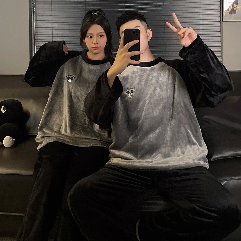 睡衣女秋冬季加厚加绒可爱学生宿舍可外穿珊瑚绒高颜值家居服套装