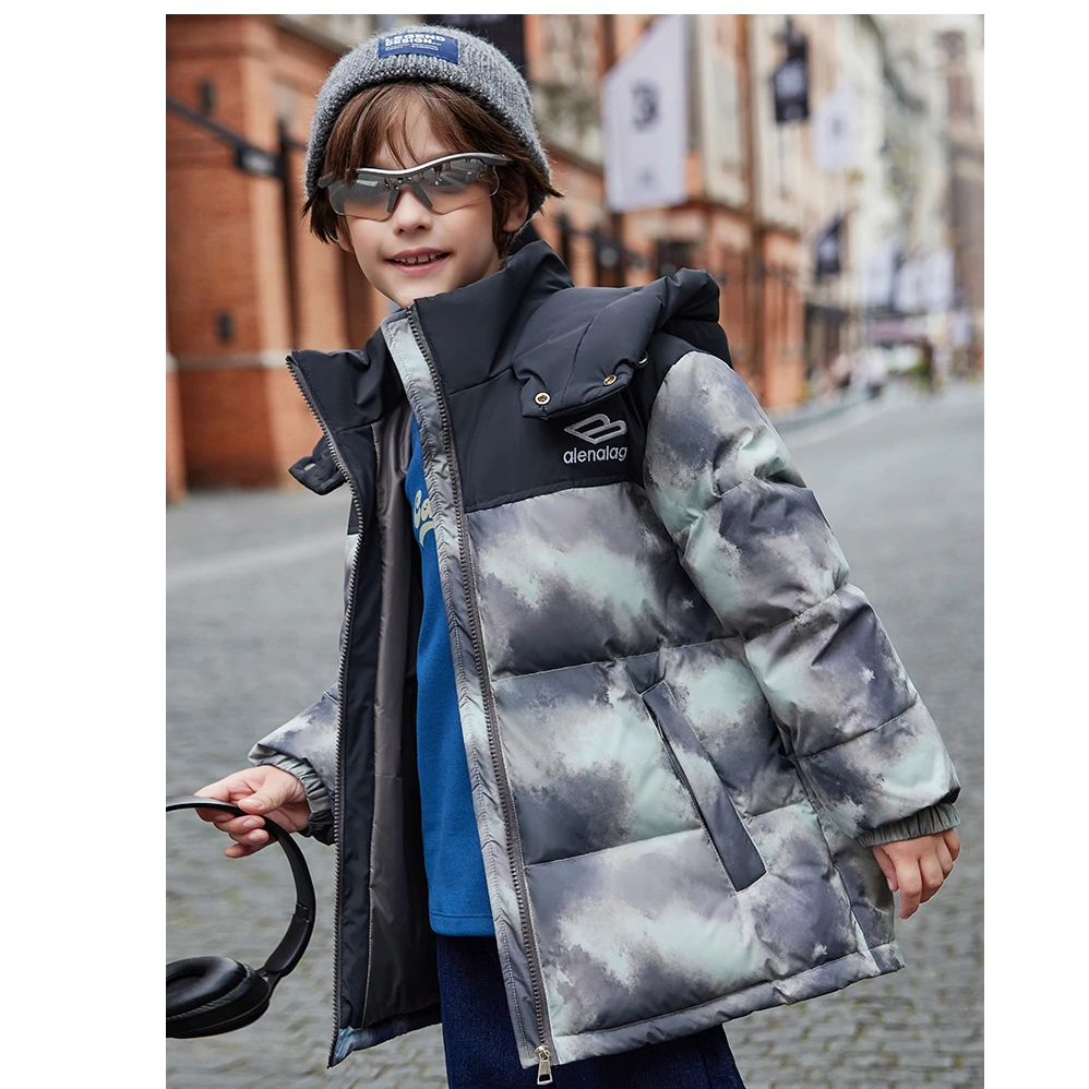 儿童羽绒服男童中款2024新款冬季加厚中大童男保暖外套