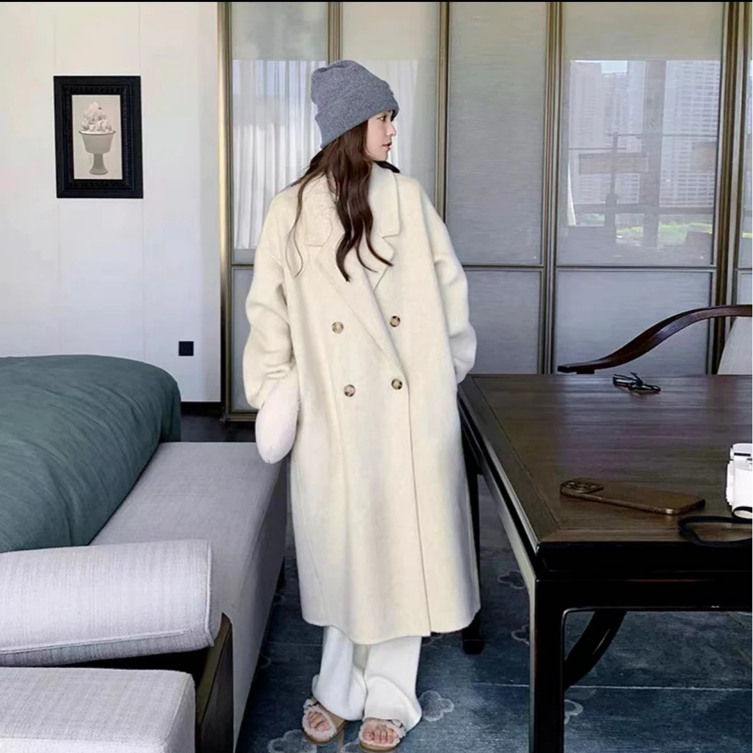 EVENASPICK/当拾【粉丝专属】韩版双面呢长毛四粒扣款毛呢大衣817