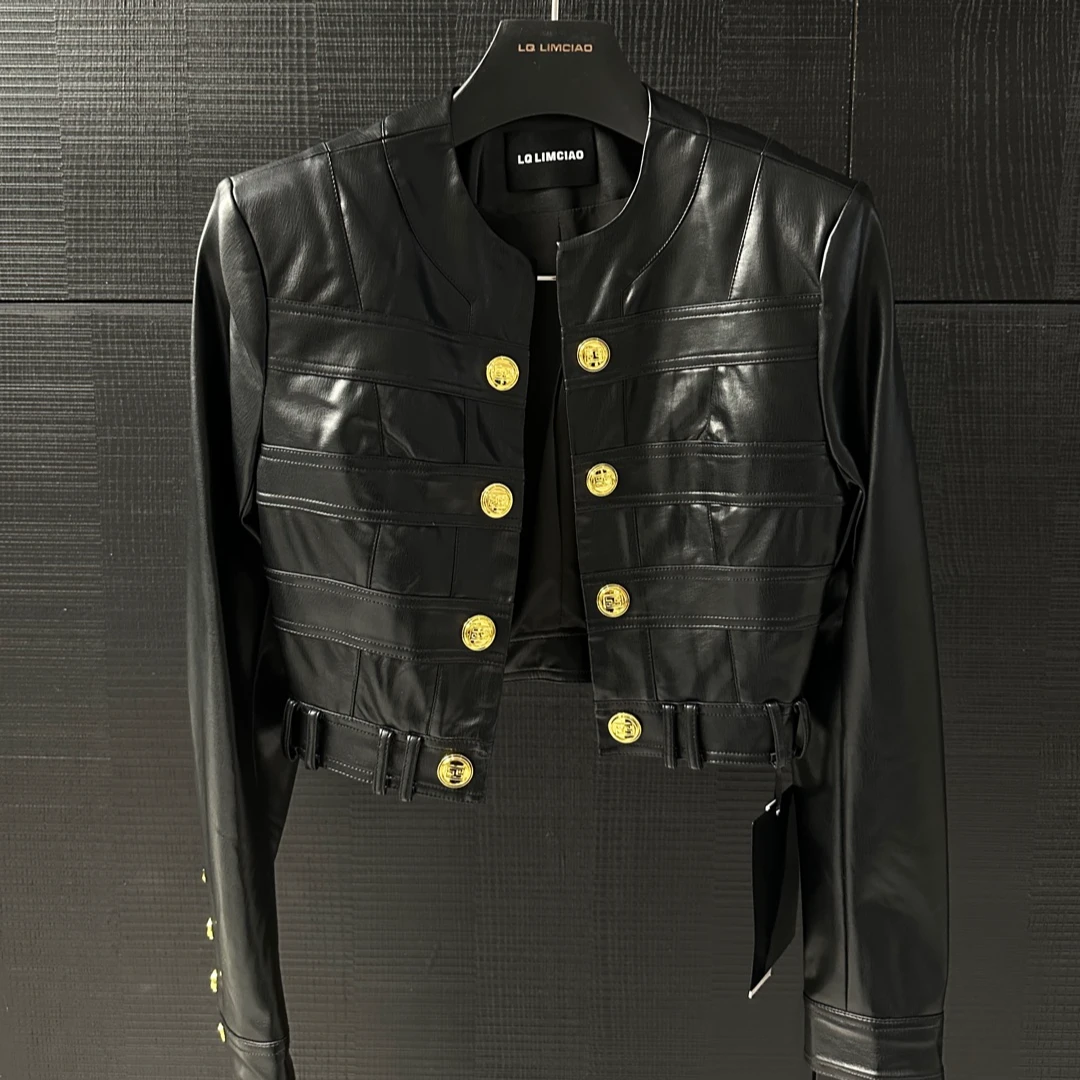 【Q-俏俏】 高定设计感皮衣3670