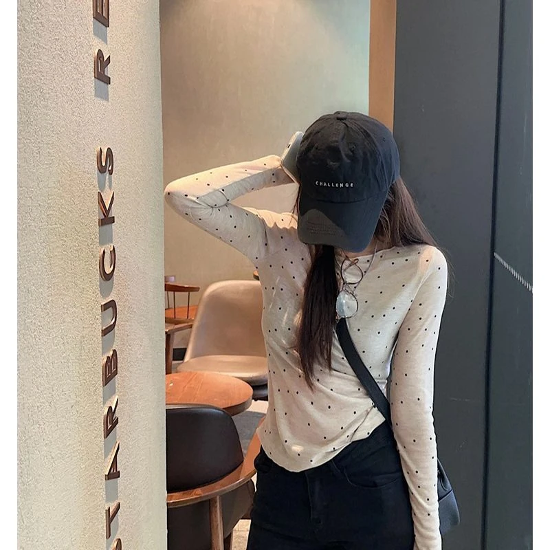 【苹果现货清清】CCC11282秋季新款显瘦百搭波点上衣