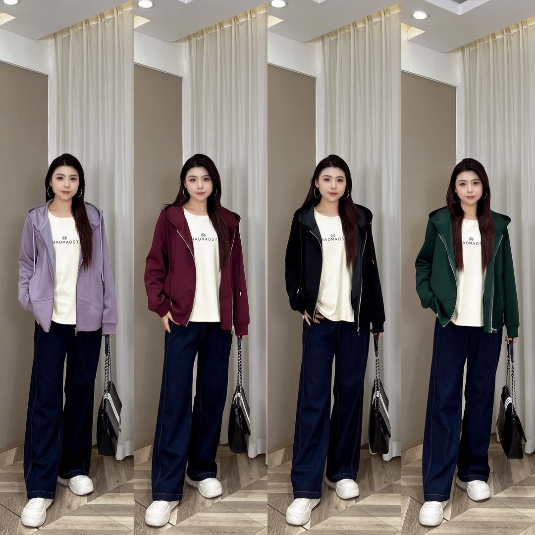 仅外套【苹果现货清清】PMM81516 新款百搭显瘦休闲带帽卫衣外套