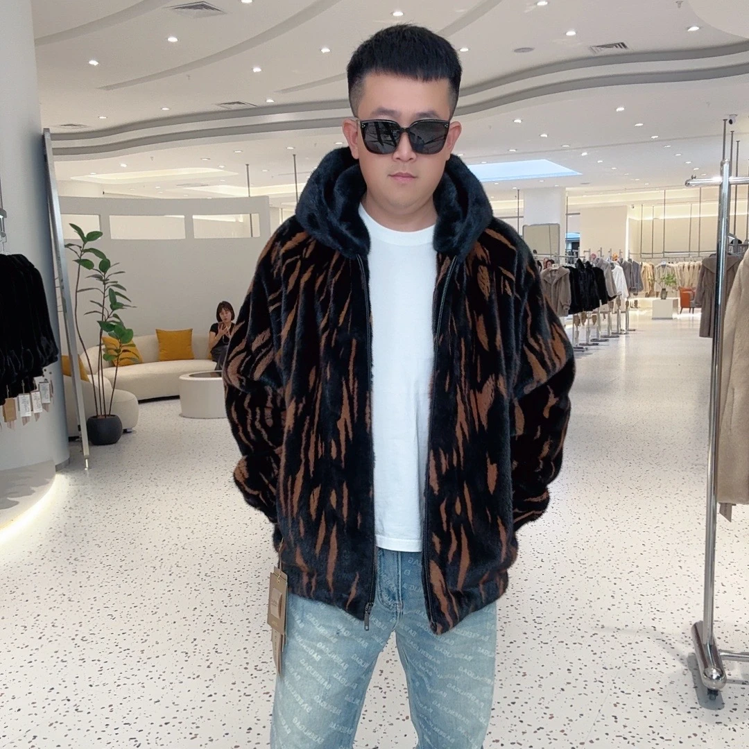 LP998流星雨短款潮流黑白印花设计师翻领秋冬冬季外套休闲夹克