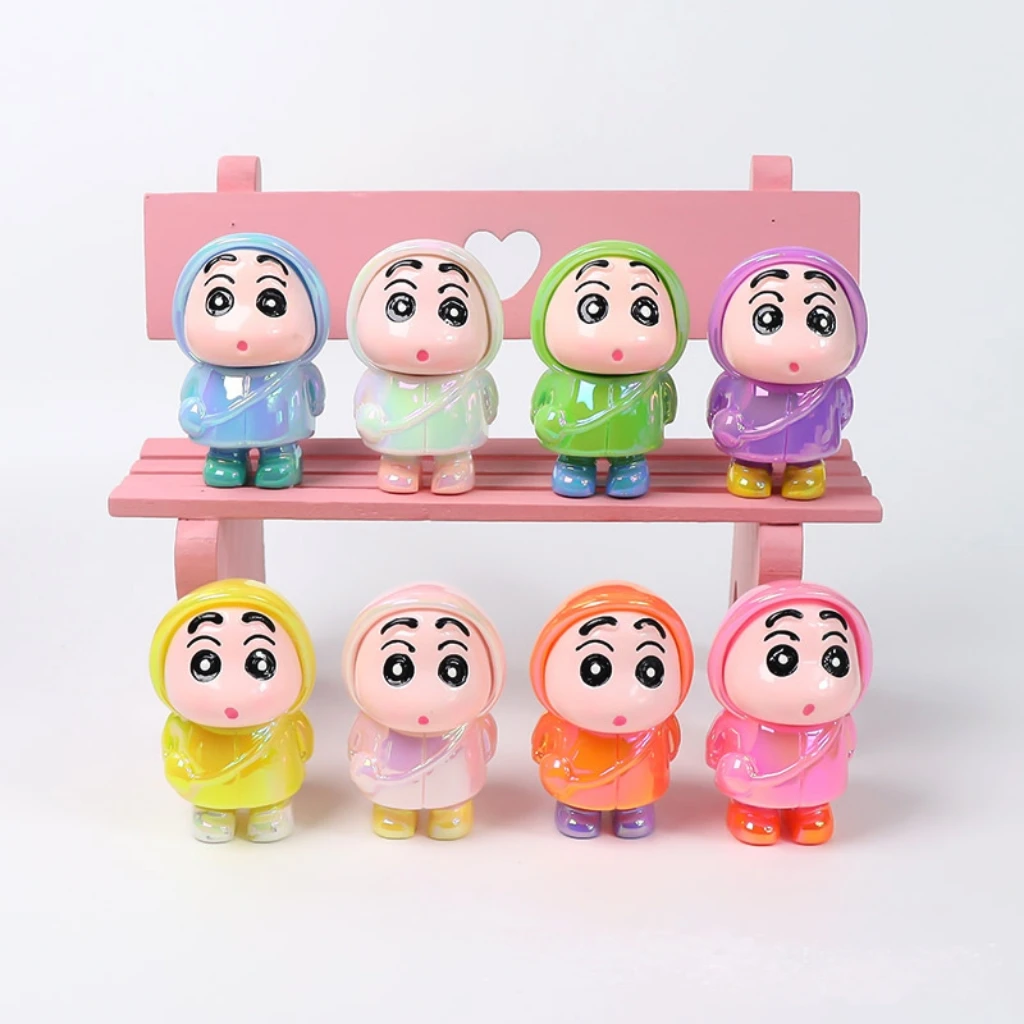 【只对对碰】实色电镀雨衣小新大号直播拆摆件