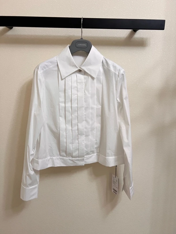 No退换1300631短款白色长袖衬衣