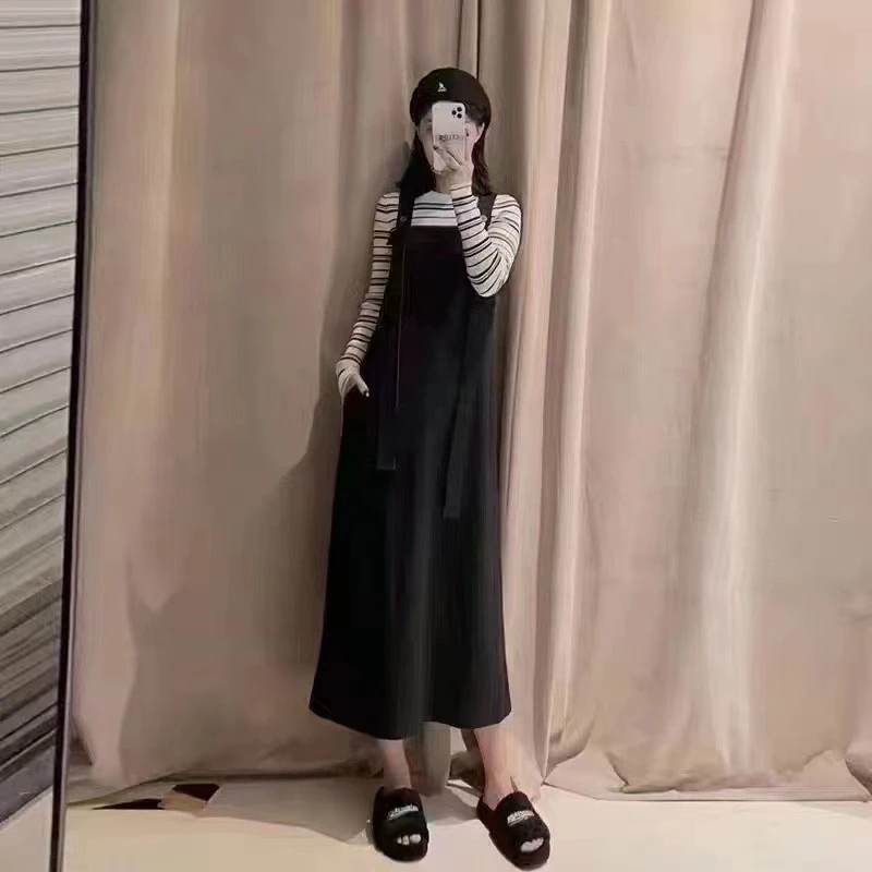 No退换 5500363背带马甲长款连衣裙