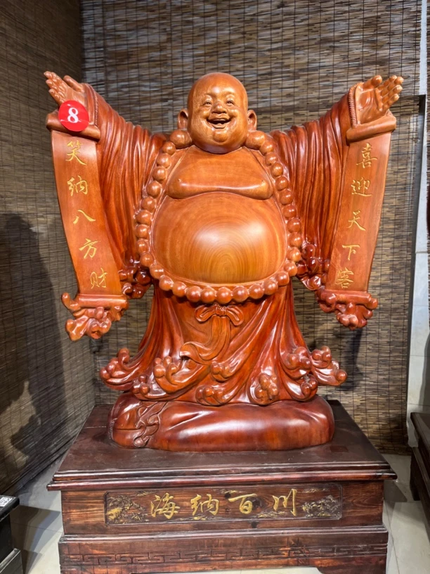 32号海纳百川花梨木落地摆件