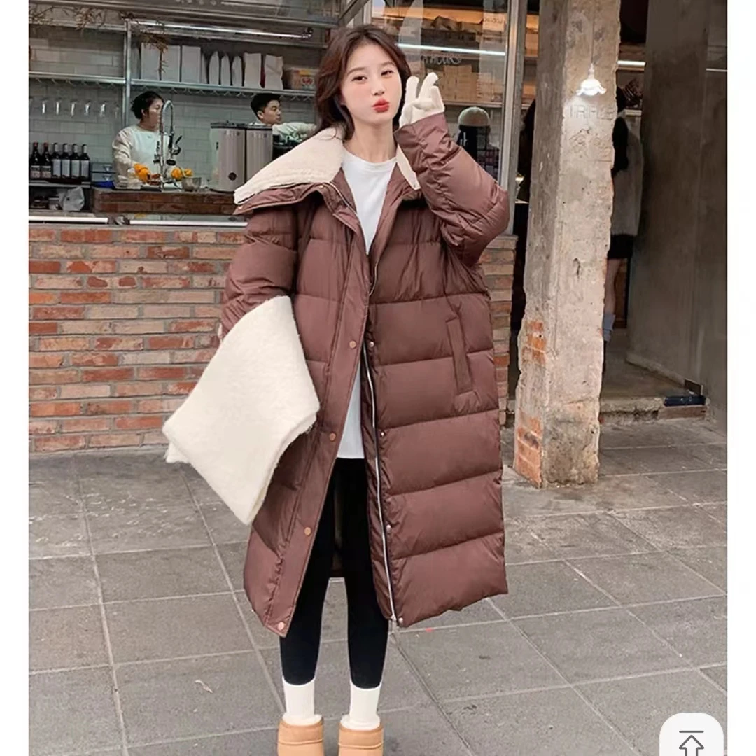 欧货美拉德时尚大被子款中长款羽绒服外套6766款