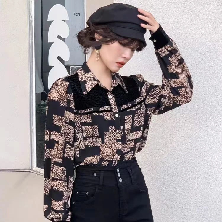 秋 款外贸版气质醋酸锻雪纺衬衣2316款