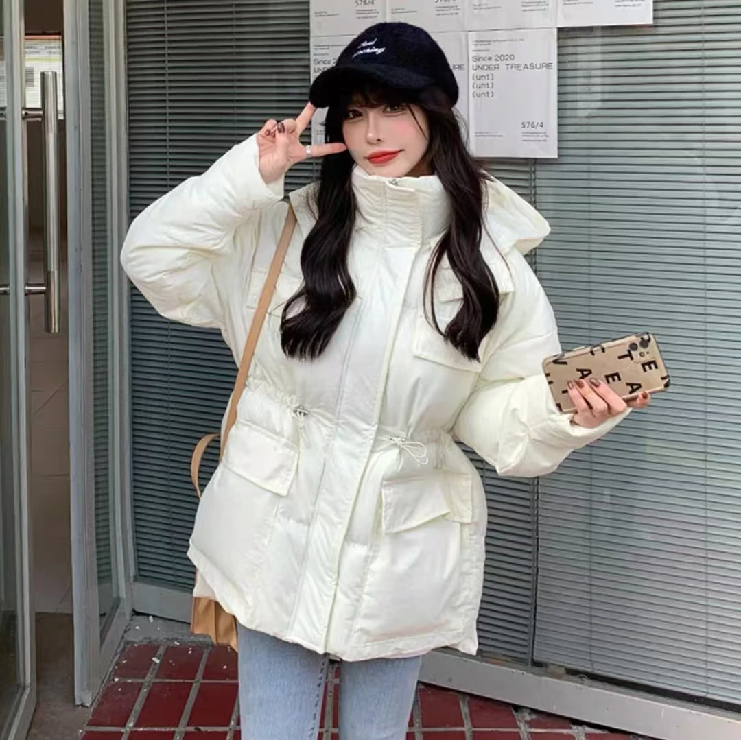 欧货时尚少淑版收腰中长款羽绒服外套8117款
