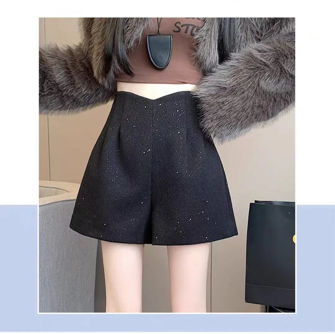 春装厚款短裤女高腰显瘦5131款