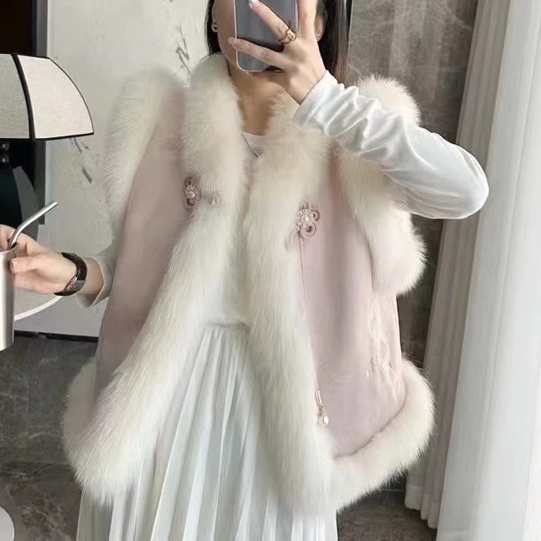 【运贴7-15】新中式时尚秋冬女士外穿气质加棉加厚国风马甲 MJ2603