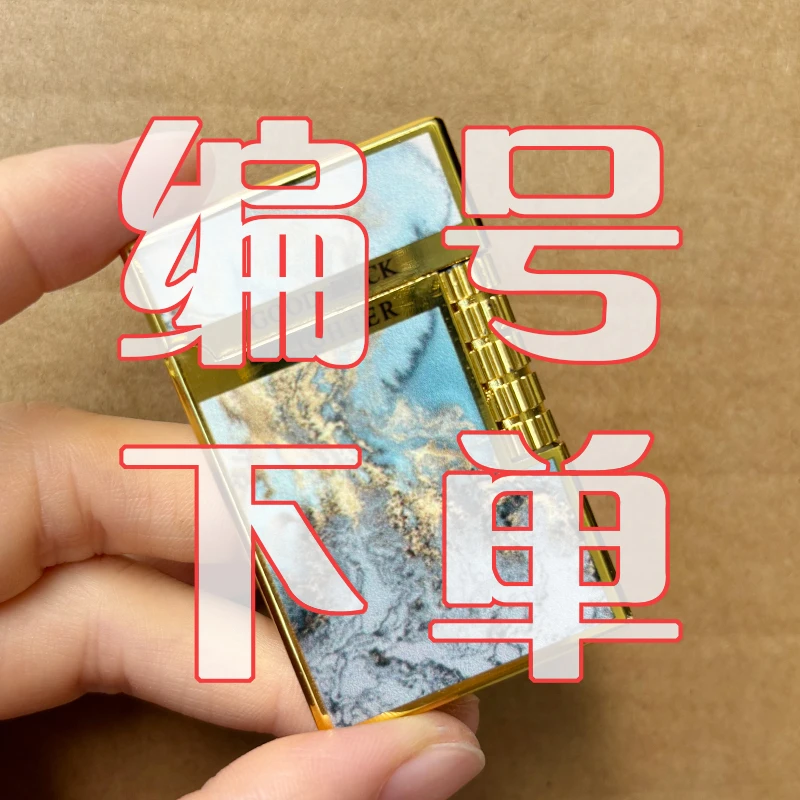 编号45朗声钢音侧滑砂轮充气打火机优雅斜火高档男士礼品打火机
