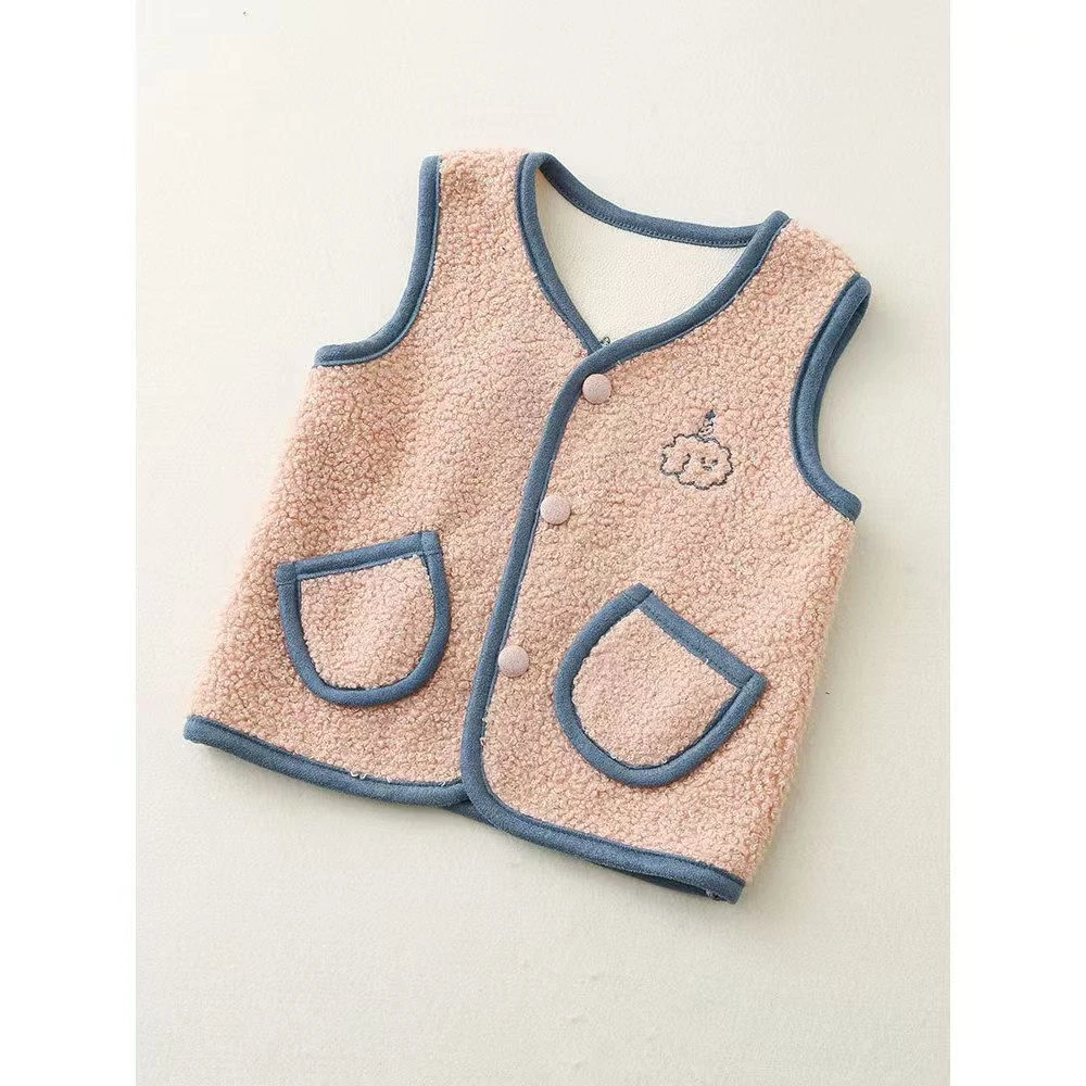 儿童摇粒绒马甲春秋宝宝保暖背心女宝女宝男宝外穿小童坎肩外套