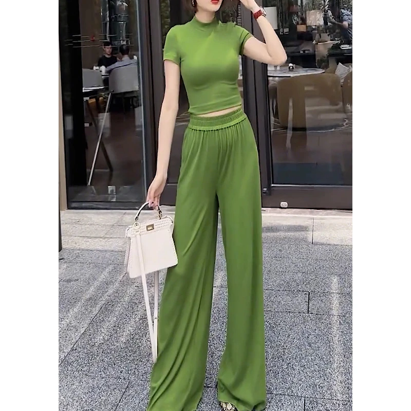 今年流行时尚运动风套装夏季新款洋气流行纯欲显身材短袖两件套女