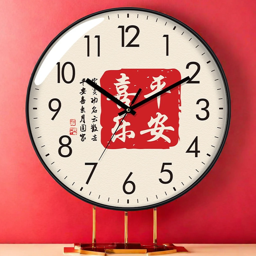 新中式客厅挂钟家用静音表钟挂墙墙上时钟墙壁挂表时尚大气中国风