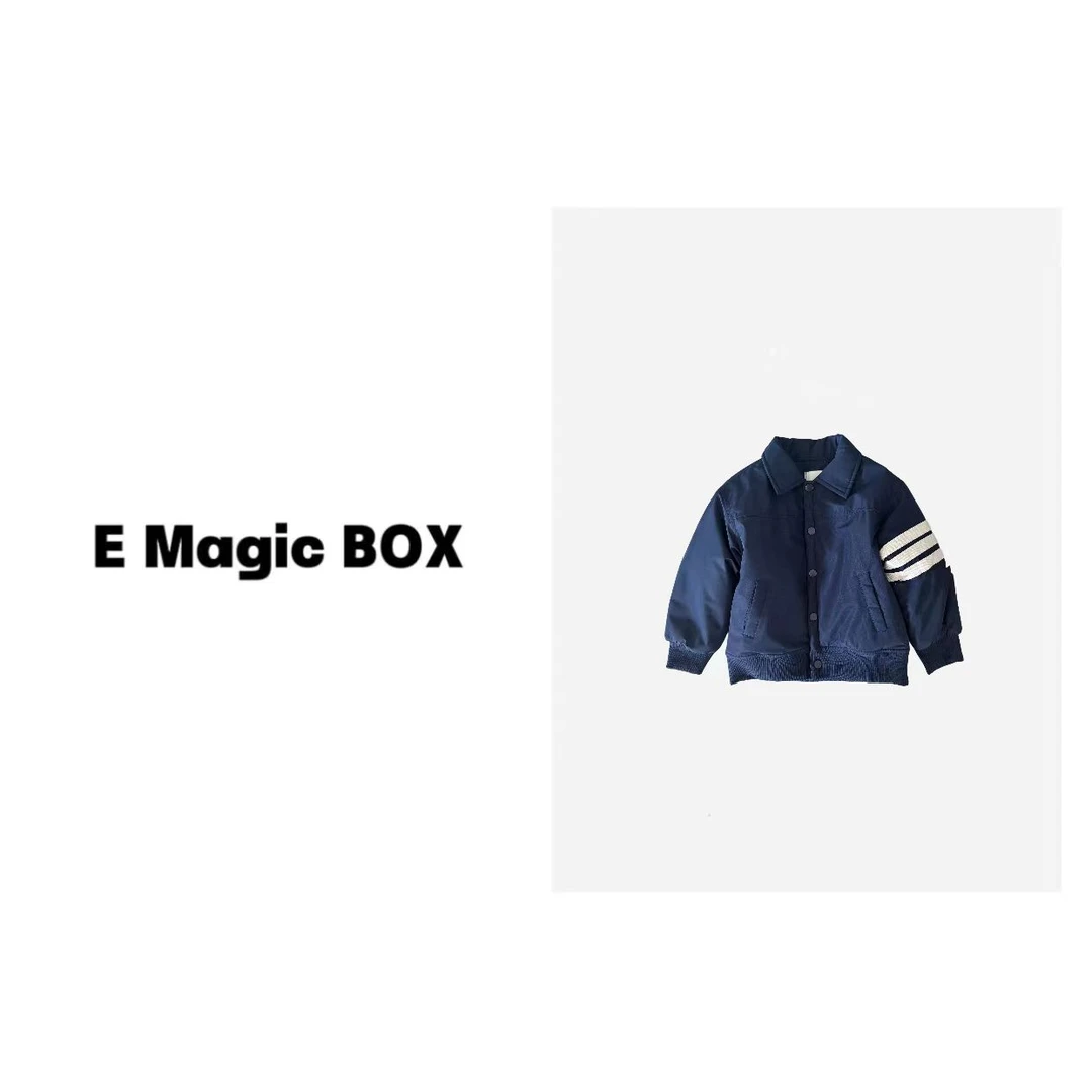 E Magic Box童装“暖男绅士”儿童限量款冬季夹棉棒球外套13897