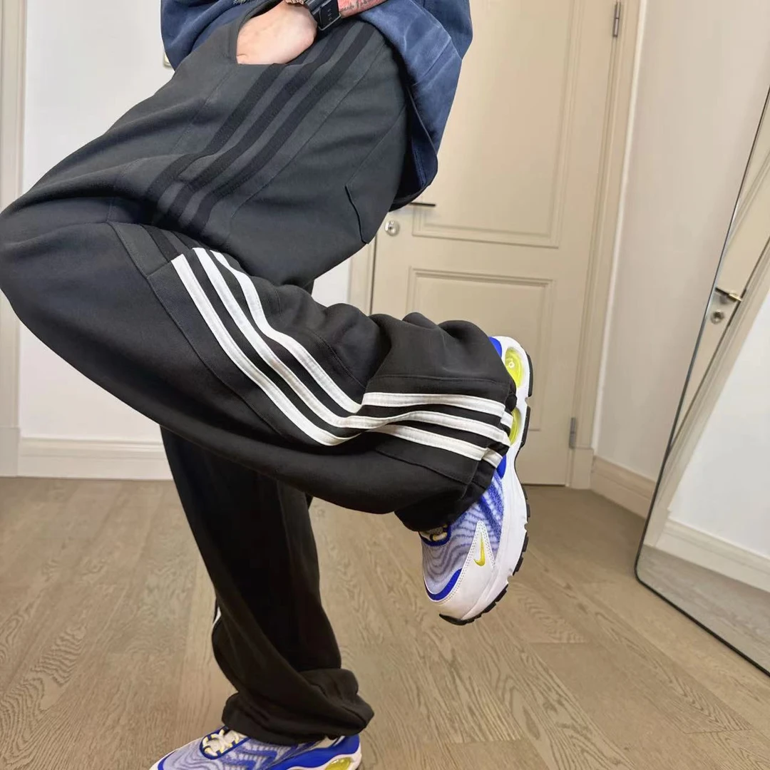 男女款380克重磅棉毛圈宽松休闲三条明线运动裤质感收口卫裤2398