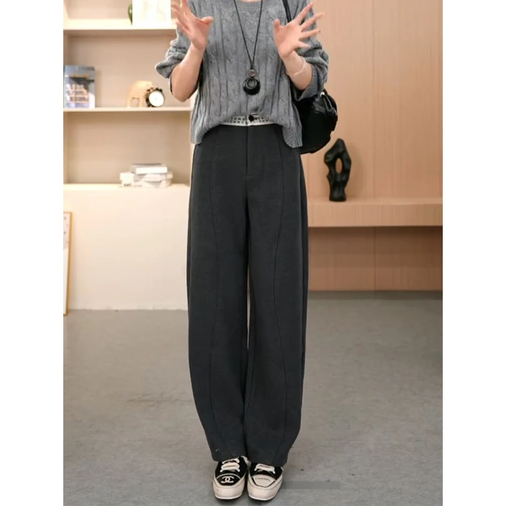 【逸阳断码清仓】撞色织带宽松休闲裤显瘦阔腿女裤子 7-17