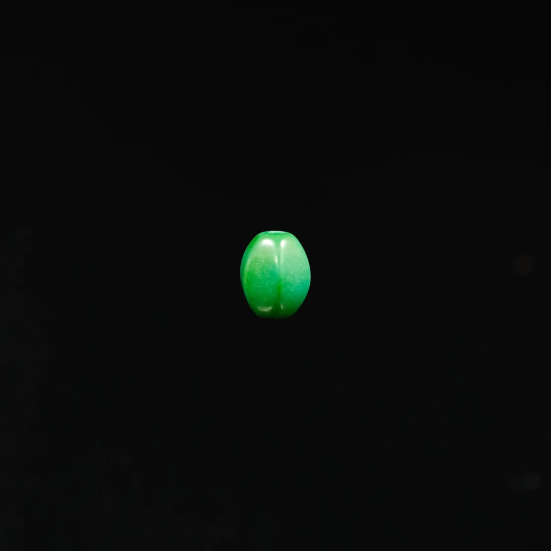 绿松  橄榄六棱珠 单颗价
