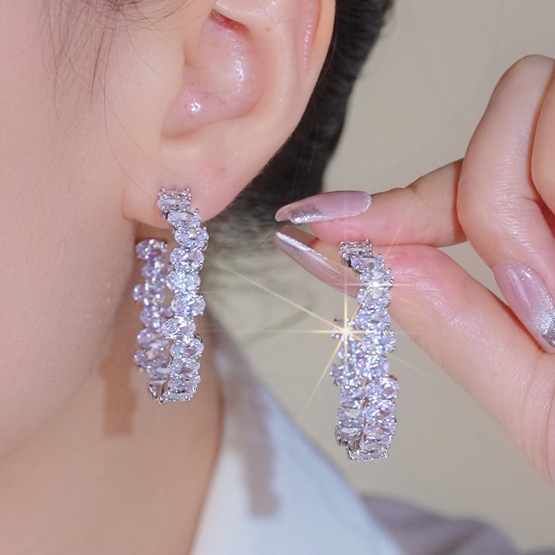 铜合金耳饰 YWW1079高货星光熠熠耳圈耳环