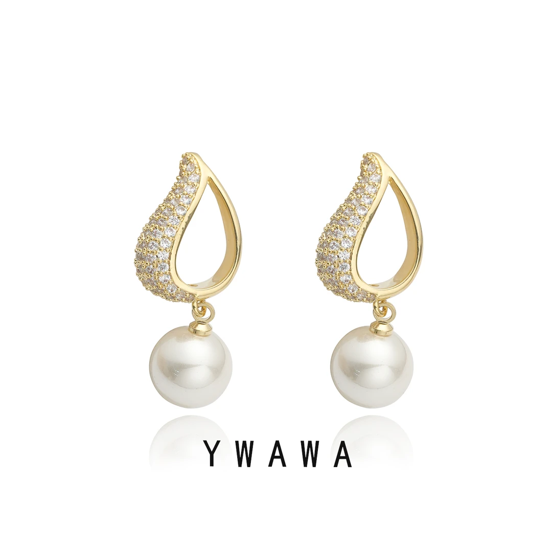 铜合金耳饰 1418永恒之恋气质珠珠耳环