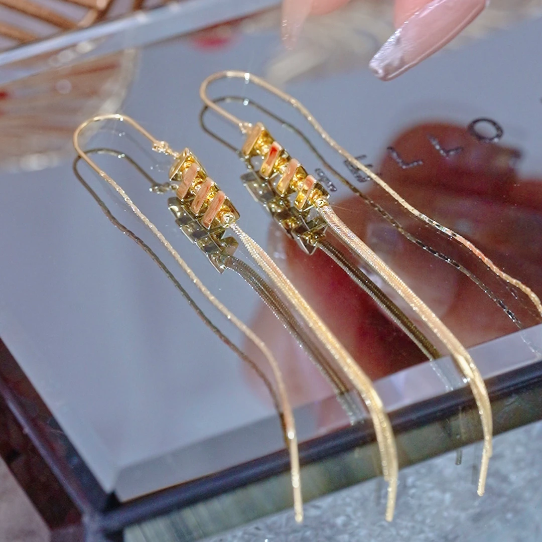 铜合金耳饰 1534连枝共气素款百搭简约耳饰
