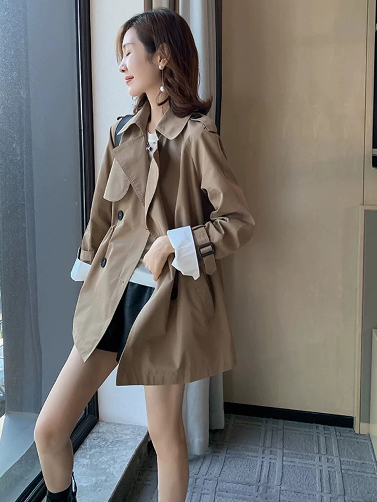 风衣女中长款时尚小个子大衣外套秋冬新款欧货爆款