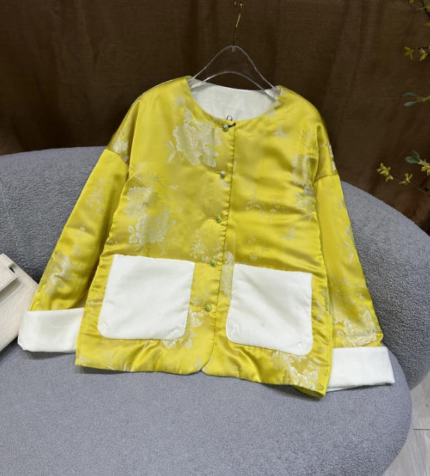 【SHANGLIU】新中式国潮女装桑蚕丝宋锦百搭外套HF-4270（385）