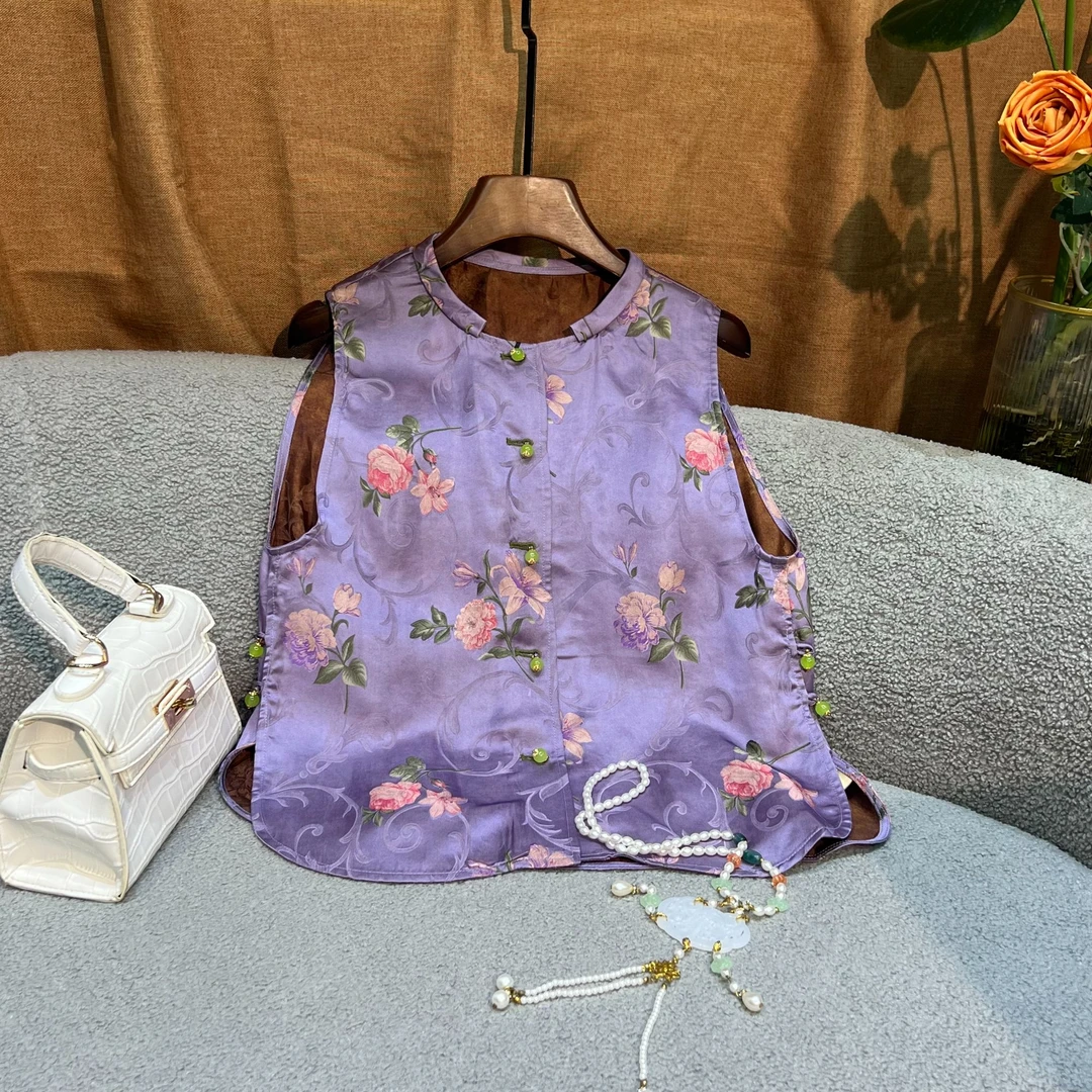 【SHANGLIU】新中式国风桑蚕丝马甲女装中国风HF-666237（103）