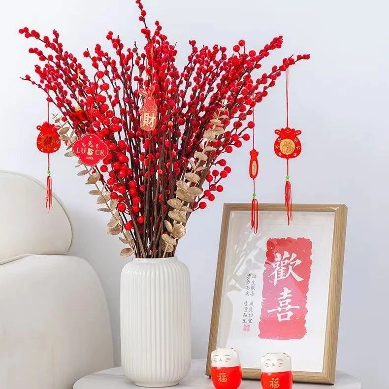 银柳真花鲜枝红色过年花鲜花干支水培植物室内好养绿植年宵花装饰