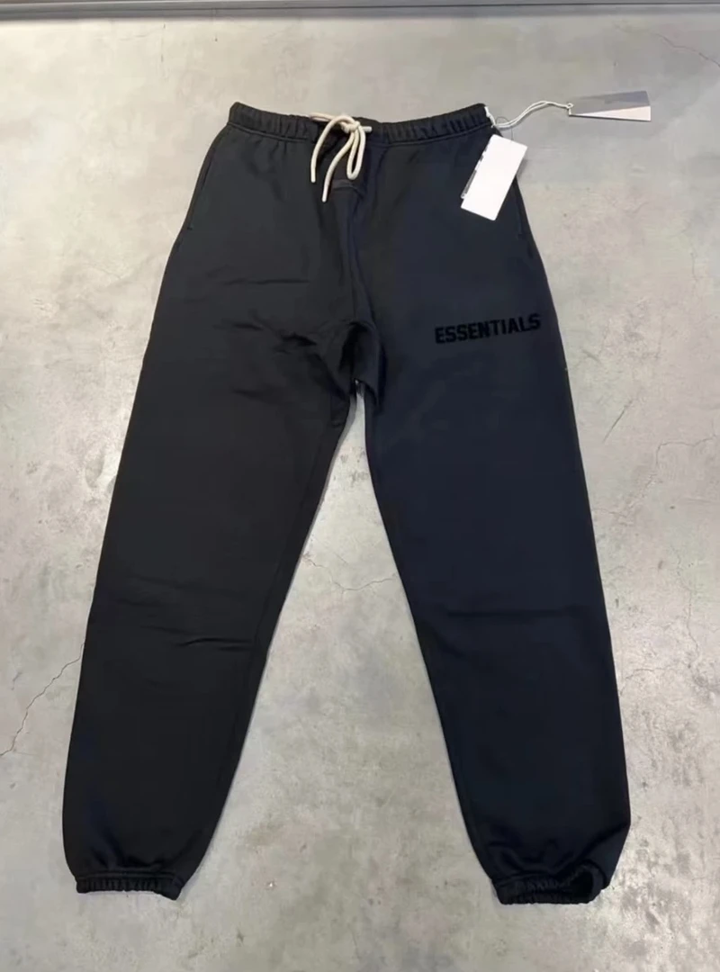 Essentials SS20 CORE Jet Black 纯色抽绳束脚休闲裤 男女同款