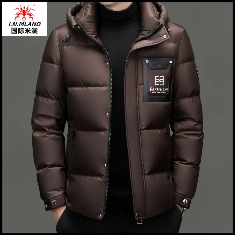 意大利男士羽绒服2025年秋冬时尚潮流高档保暖连帽休闲加厚外套男