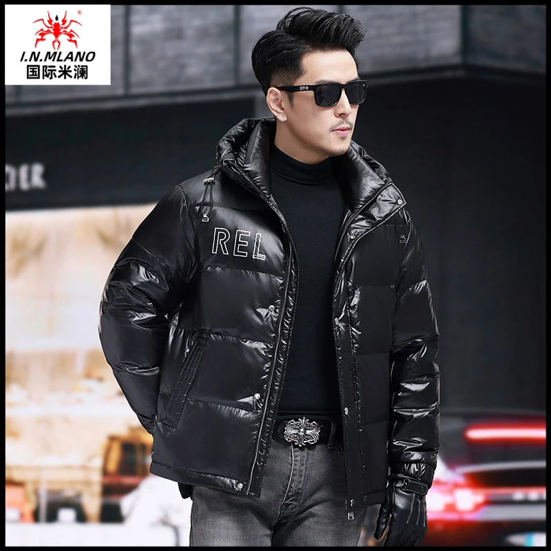 男士羽绒服男时尚潮流2025新款连帽秋冬季防风保暖休闲外套男款潮