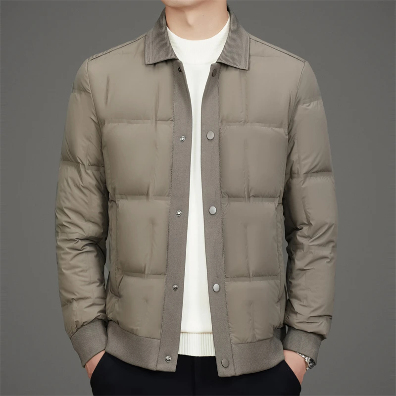 轻奢男士羽绒夹克男款休闲时尚短款高档保暖轻薄潮流冬装外套男装