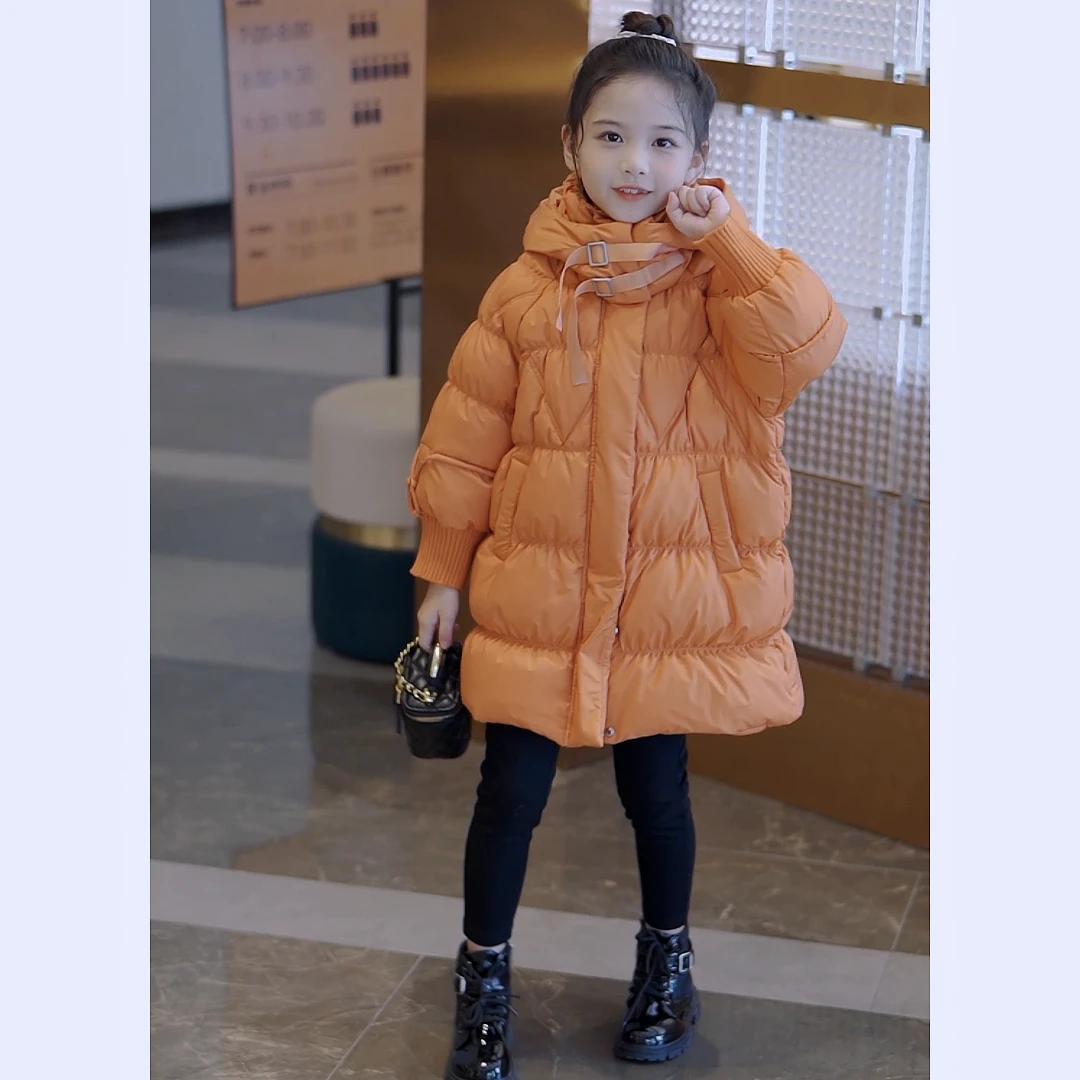 FL2023冬女童中大童亲子保暖中长款羽绒服13415R252