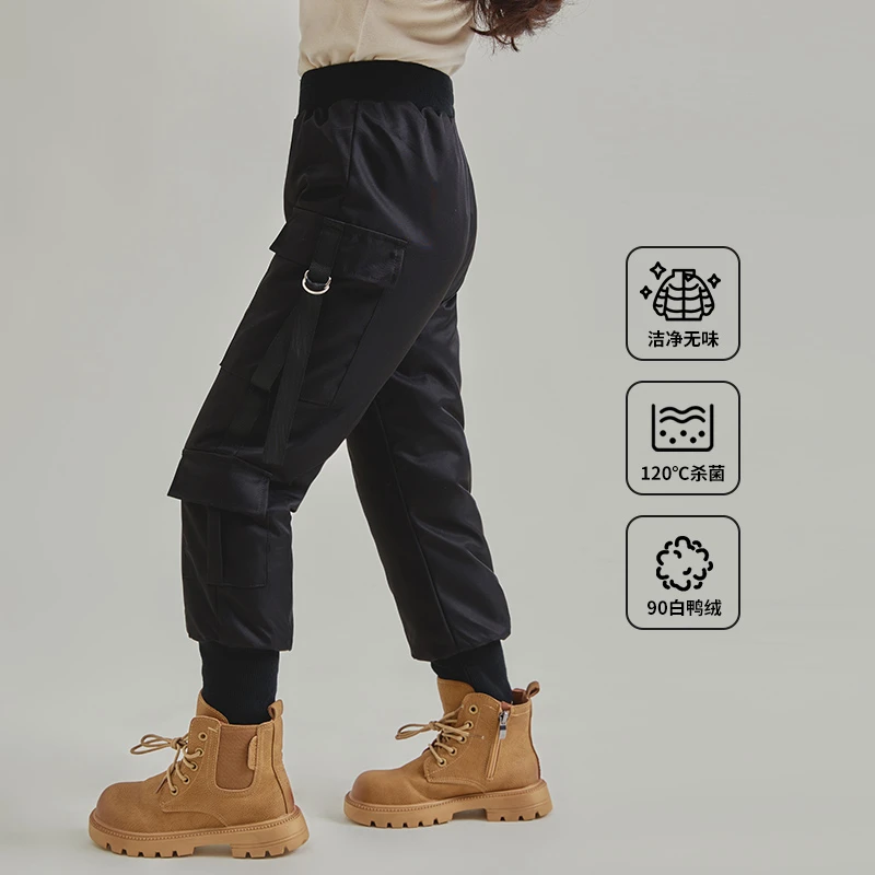 【班级守门员必备】2024冬女童加厚保暖石墨烯工装羽绒裤13427R288