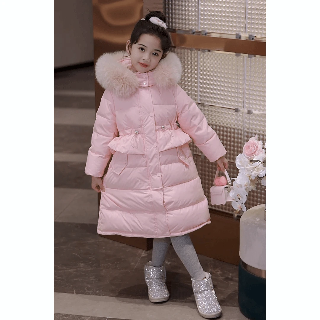 【百变小樱】冬季新品女童加长款两穿羽绒服12415R017