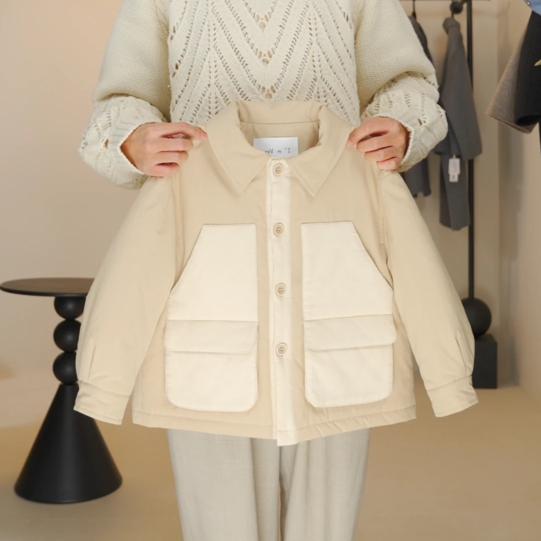 <策>【现货】男童儿童外套加厚夹棉大口袋冬棉服外套休闲36B3889