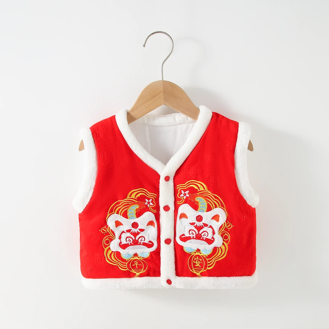 haquhou/哈趣猴新年宝宝马甲秋冬外穿保暖加厚儿童坎肩男女童马夹