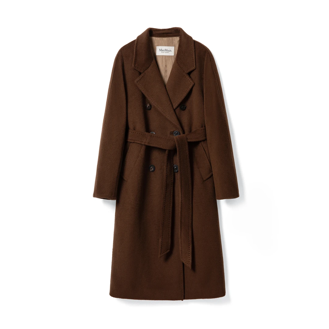 【DONI】经典801高端气质秋冬双面呢大衣女双排扣中长款毛呢外套