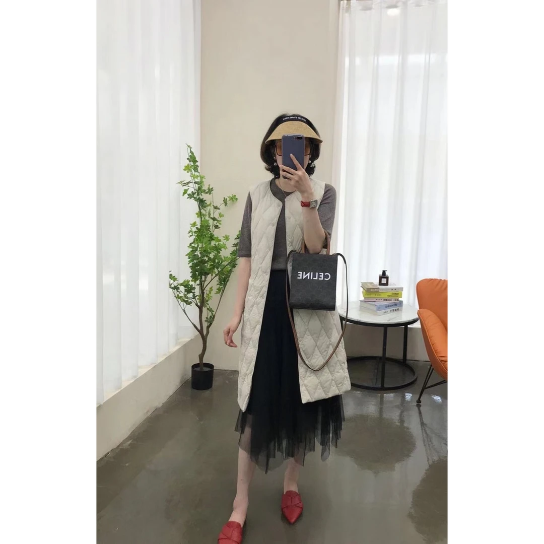 【丫丫】冬季羽绒内胆女轻薄保暖修身长款马甲秋冬季内穿打底