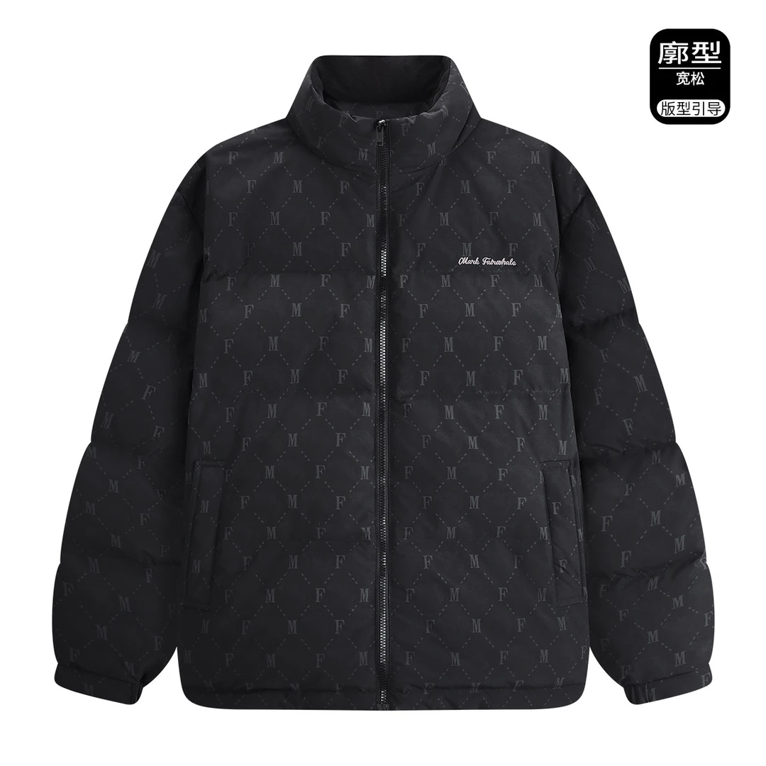 【210G高充绒】马克华菲24冬保暖宽松廓型时尚满印立领男士羽绒服