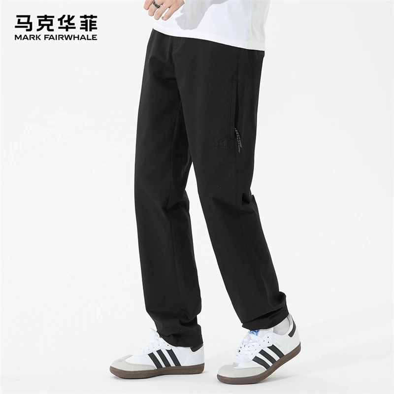 马克华菲【亲肤易打理】秋冬款精致刺绣松紧腰头舒适百搭男士休闲裤