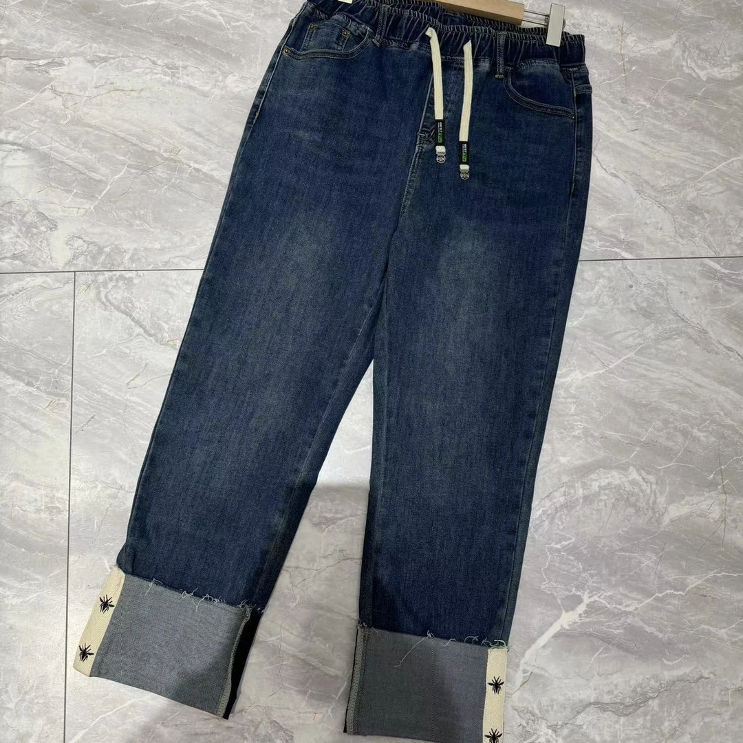 流依涵88530 高品质面料秋款大码女装牛仔裤