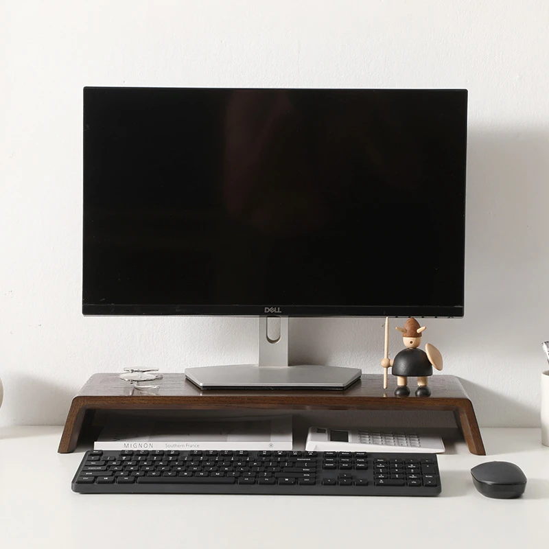 办公室 居家游戏桌面电脑屏美国橡木简约增高架显示屏电脑架加高