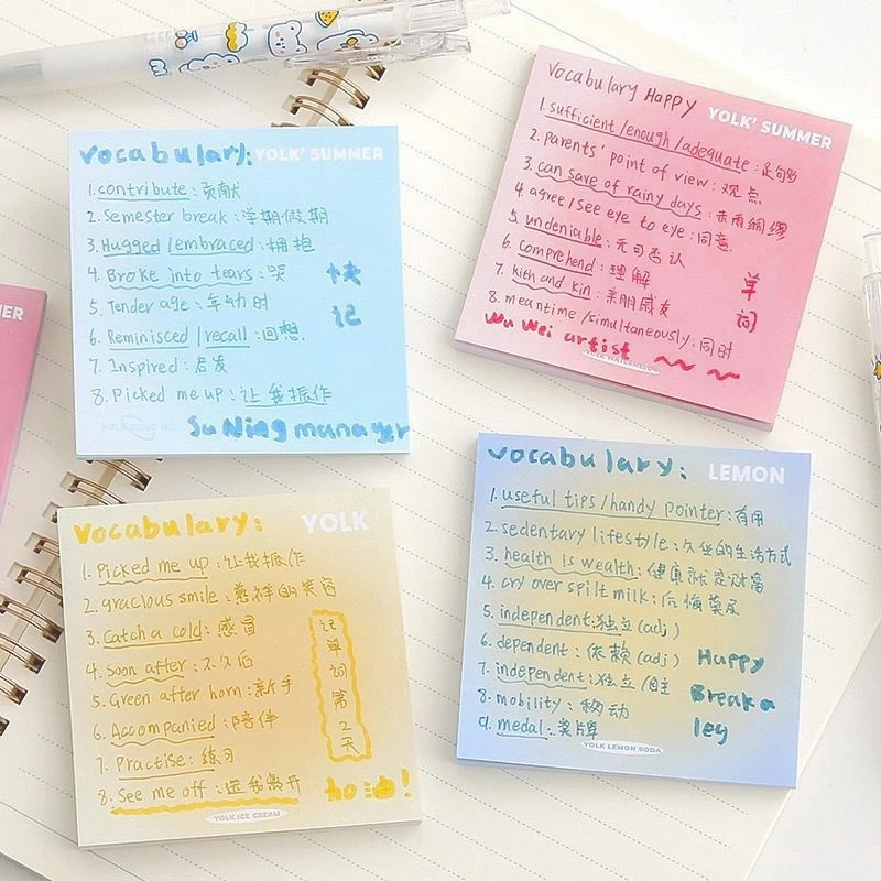 ins风夏日色彩便利贴简约高颜值渐变便签纸手账贴list本子记事本